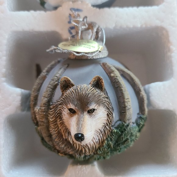 Vintage Bradford Edition Wolf Christmas Ornaments 1999 Eyes of the Wild - Picture 6 of 16
